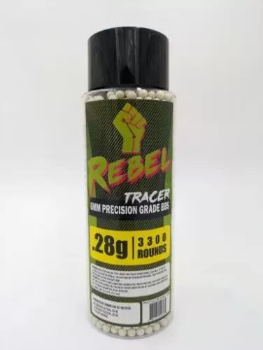 Rebel Precision 6mm Tracer BBs 3300ct Bottle - 0.28g